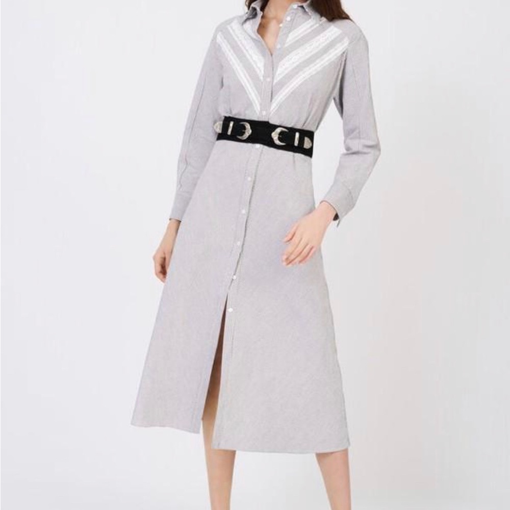 Maje stripe and lace shirt dress. NWT, free shipping